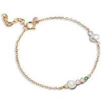 Enamel Copenhagen Pink Sofia Gold Bracelet, 18Ct Gold-Plated, 925 Sterling Silver With Freshwater Pearl And Cubic Zirconia Stones