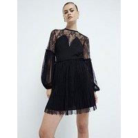 River Island Lace Hybrid Dress - Black