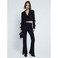 River Island Slim Tailored Flare Trouser - Black