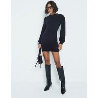 River Island Crew Rib Mini Dress - Black