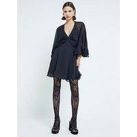 River Island Chiffon Cape Mini Dress - Black