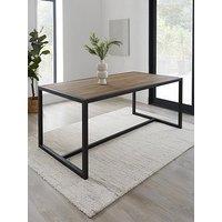 Very Home Harlem Mid Oak And Metal 180 Cm Dining Table - Fsc Certified
