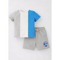 Mini V By Very Boys Short Sleeve Cut And Sew T-Shirt And Short Set - Multi