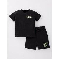 Mini V By Very Boys Surf Back Print T-Shirt And Short Set - Multi