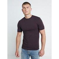 River Island Short Sleeve Ri Studio Muscle Fit T-Shirt - Purple
