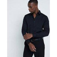 River Island Slim Fit Smart Shirt - Black