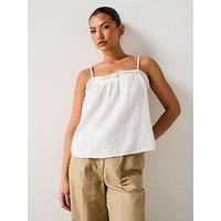 V By Very Crinkle Cami - White