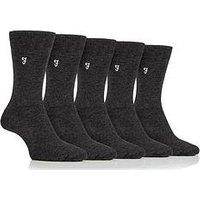 Farah 5 Pack Bamboo Plain Socks - Grey