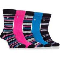 Farah 5 Pack Bamboo Bright Pattern Socks - Multi