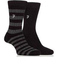 Farah 2 Pack Bamboo Boot Socks - Black