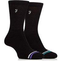 Farah 2 Pack Bamboo Leisure Socks - Black