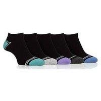 Farah 5 Pack Bamboo Plain Trainer Socks - Black