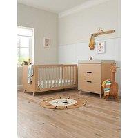 Tutti Bambini Fika 2Pc Room Set - Light Oak/White Sand - Inc Sprung Mattress