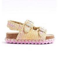 River Island Mini Girls Ombre Raffia Sandals - Pink