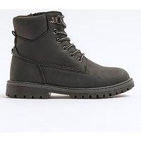 River Island Older Boy Worker Boots - Black