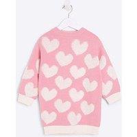 River Island Mini Mini Girl Heart Jumper Dress - Pink
