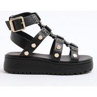 River Island Girls Stud Gladiator Sandals - Black