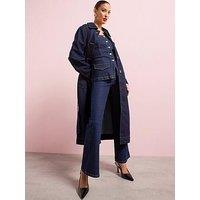 V By Very Co-Ord Wide Leg Flare Jeans - Dark Wash