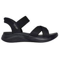 Skechers Ultra Flex 30 Slip In Crossband Slingback Sandal - Black