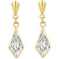 The Love Collection Gold Kite Crystal Cz Drop Earrings