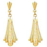 The Love Collection Small Fan Shaped Drop Stud Earrings
