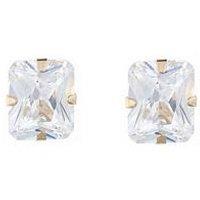 The Love Collection Radiant Cut Cz Stud Earrings