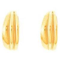 The Love Collection Ribbed Half Hoop Stud Earrings