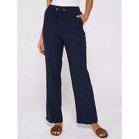 Everyday Linen Blend Trousers - Navy
