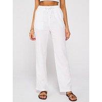 Everyday Short Linen Blend Trousers - White