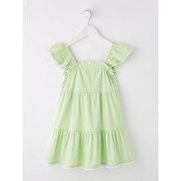 V By Very Girls Tiered Embroidered Dress - Green
