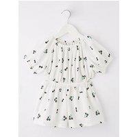 V By Very Girls Textured Floral Playsuit - White