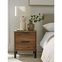 Very Home Harlem 2 Drawer Bedside Chest - Mid Oak Effect - Fsc Certified