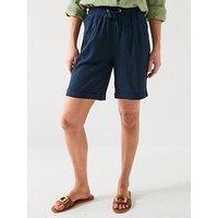 Everyday Linen Blend Shorts - Navy