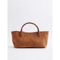 River Island Suede Western Tote - Brown