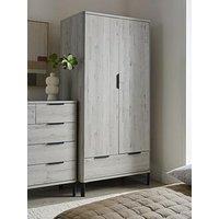 Very Home Harlem 2 Door, 1 Drawer Wardrobe - Grey Oak Effect - Fsc Certified