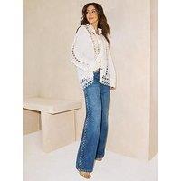 Michelle Keegan Trim Detailed Shirt - White