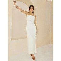 Michelle Keegan Shell Sequin Midaxi Dress - Cream