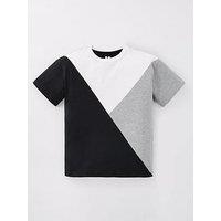 V By Very Boys Mono Cut And Sew T-Shirt - Multi