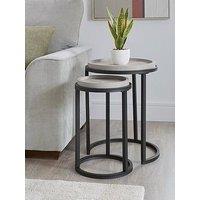 Very Home Harlem Round Nest Of 2 Tables - Grey Oak - Fsc Certified