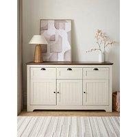 Very Home New Devon 3 Door, 3 Drawer Large Sideboard - Ivory/Walnut - Fsc Certified