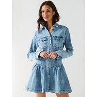 Free People Roadhouse Mini Denim Dress - Blue
