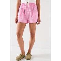 Free People Day To Day Striped Boxer Shorts - Pink