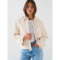 Free People Blair Vegan Suede Jacket - Cream