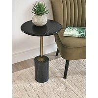 Very Home Cylinder Side Table - Black/Gold