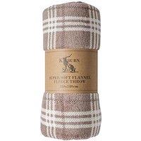 Gallery Checkmate Super Soft Flannel Fleece Throw In Taupe