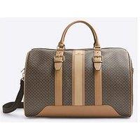 River Island 4046 Stripe Monogram Barrel Bag