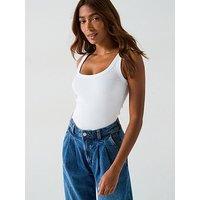 V By Very The Essential Rib Vest - White