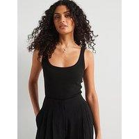 V By Very Tall Essential Rib Vest - Black