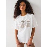 V By Very La Marais Running Club Oversized T-Shirt - White