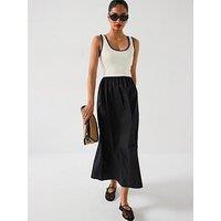 V By Very Whipstitch Woven Mix Dress